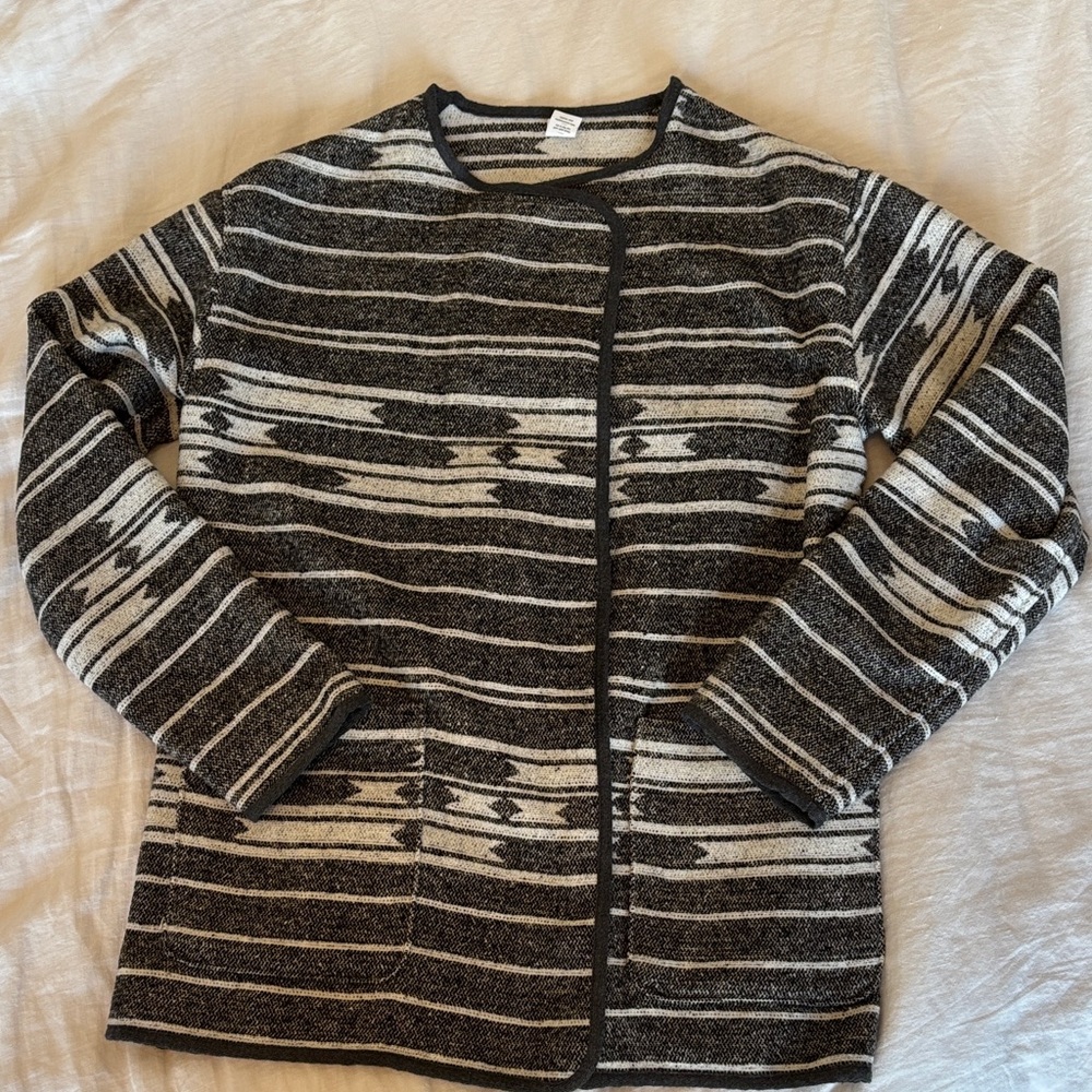 Marine Layer Black and White Mariella sweater coat Open Front Reversible - Picture 11 of 11